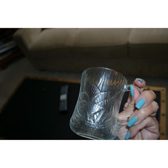 French Mugs Clear Canterbury Crocus Four 10 oz.Arcoroc - Picture 3 of 7